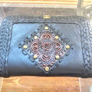 Hand Crafted BLACK Leather Wallet Clutch from Bali